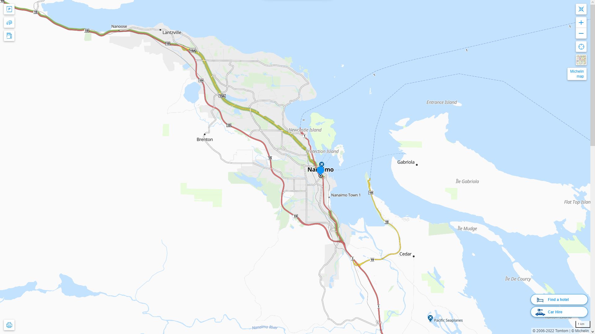 Nanaimo Highway and Road Map